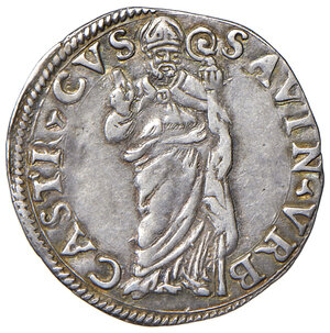 reverse: Castro. Pier Luigi Farnese (1545-1547). Grosso AG gr. 1,72. CNI 25. Raro. Migliore di BB