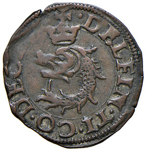 obverse: Desana. Delfino Tizzone (1583-1598). Liard 1583 MI gr. 2,15. MIR 513/1. Molto raro. q.SPL 