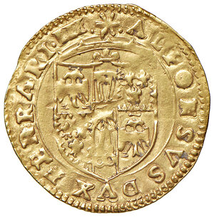 obverse: Ferrara. Alfonso I d’Este (1505-1534). Scudo del sole AV gr. 3,35. MIR 269. q.SPL  