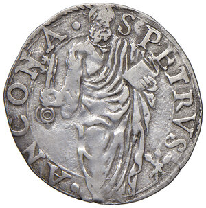 reverse: Ancona. Pio V (1566-1572). Giulio AG gr. 2,90. Muntoni 36. Berman 1107. MIR 1098/1. Villoresi 276. Rarissimo. BB