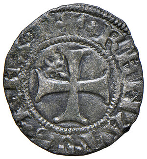 obverse: (L ) Aquila. Renato d Angiò (1435-1442). Quattrino MI gr. 0,55. D Andrea-Andreani –. MIR 69. Molto raro. Buon BB