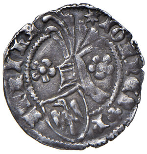obverse: Aquileia. Giovanni di Moravia (1387-1394). Denaro AG gr. 0,77. MIR 54. Buon BB