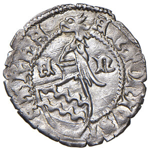 obverse: Aquileia. Antonio I Caetani (1395-1402). Denaro AG gr. 0,76. MIR 55. SPL