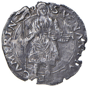 reverse: Camerino. Giulia Varano (1527-1534). Grosso AG gr. 1,45. CNI T. XV, 11. Bordo frastagliato, altrimenti BB