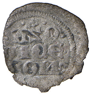 obverse: Como. Azzone Visconti (1335-1339). Denaro MI gr. 0,52. Bellesia 8. Raro. MB