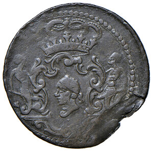 obverse: Corte. Pasquale Paoli (1762-1768). Da 4 soldi 1766 MI gr. 2,21. MIR CNI 23. Mancanza sul bordo, altrimenti BB