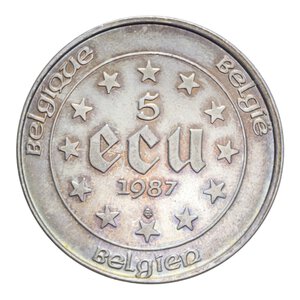 reverse: BELGIO 5 ECU 1987 22,97 GR. FDC
