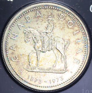 reverse: CANADA DOLLARO 1973 AG. 23,3 GR. IN COFANETTO FDC (PATINATA)