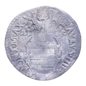 obverse: ANCONA PAOLO IV (1555-1559) GIULIO R AG. 2,84 GR. MB-BB