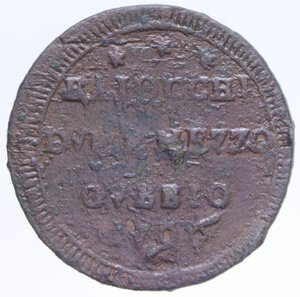 reverse: GUBBIO PIO VI (1775-1799) DUE E MEZZO BAIOCCHI 1796 SAMPIETRINO CU. 14,12 GR. MB-BB
