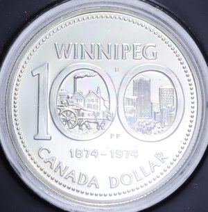 reverse: CANADA DOLLARO 1974 AG. 23,3 GR. IN COFANETTO PROOF
