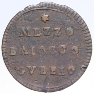 reverse: GUBBIO PIO VI (1775-1799) MEZZO BAIOCCO R CU. 4,33 GR. qBB