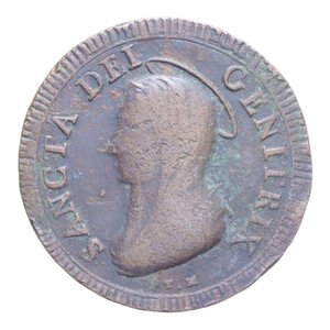 obverse: ROMA PIO VI (1755-1799) 5 BAIOCCHI 1797 MADONNINA CU. 17,19 GR. qBB