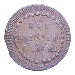 reverse: ROMA PIO VI (1755-1799) 2 BAIOCCHI ROMANI AN. XXIII CU. 16,48 GR. MB-BB