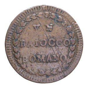 reverse: ROMA PIO VI (1755-1799) 1 BAIOCCO ROMANI AN. XVII CU. 12,25 GR. MB-BB