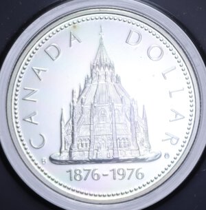 reverse: CANADA DOLLARO 1976 AG. 23,3 GR. IN COFANETTO PROOF