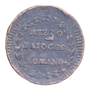 reverse: ROMA PIO VI (1755-1799) 1/2 BAIOCCO ROMANO AN. XVI CU. 6,17 GR. MB+