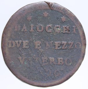 reverse: VITERBO PIO VI (1775-1799) DUE E MEZZO BAIOCCHI 1796 SAMPIETRINO CU. 17,71 GR. MB-BB