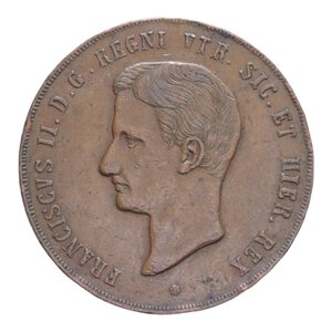 obverse: REGNO DELLE DUE SICILIE FRANCESCO II (1859-1860) 10 TORNESI 1859 ROMA R CU. 31,04 GR. BB+