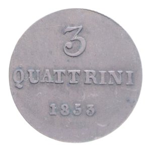 reverse: GRANDUCATO DI TOSCANA LEOPOLDO II (1824-1859) 3 QUATTRINI 1853 MI. 2,20 GR. BB-SPL