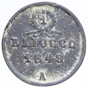 reverse: SECONDA REPUBBLICA ROMANA ANCONA (1848-1849) BAIOCCO 1849 CU. 11,52 GR. qBB 