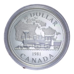 reverse: CANADA DOLLARO 1981 AG. 23,3 GR. IN COFANETTO PROOF