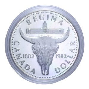 reverse: CANADA DOLLARO 1982 AG. 23,3 GR. IN COFANETTO PROOF