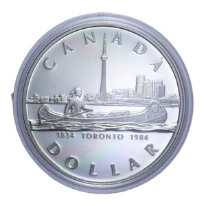 reverse: CANADA DOLLARO 1984 AG. 23,3 GR. IN COFANETTO PROOF
