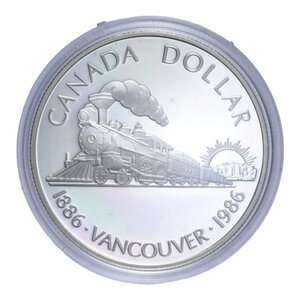 reverse: CANADA DOLLARO 1986 AG. 23,3 GR. IN COFANETTO PROOF