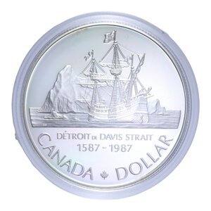 reverse: CANADA DOLLARO 1987 AG. 23,3 GR. IN COFANETTO PROOF