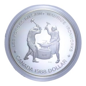 reverse: CANADA DOLLARO 1988 AG. 23,3 GR. IN COFANETTO PROOF