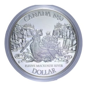 reverse: CANADA DOLLARO 1989 AG. 23,3 GR. IN COFANETTO PROOF
