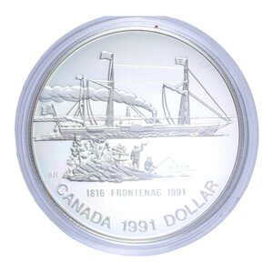 reverse: CANADA DOLLARO 1991 AG. 23,3 GR. IN COFANETTO PROOF