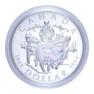 reverse: CANADA DOLLARO 1994 AG. 25,1 GR. IN COFANETTO PROOF