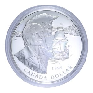 reverse: CANADA DOLLARO 1995 AG. 25,1 GR. IN COFANETTO PROOF