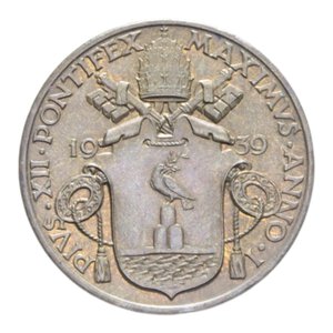 obverse: PIO XII (1939-1958) 10 CENT. 1939 BA. 4,97 GR. FDC