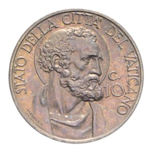 reverse: PIO XII (1939-1958) 10 CENT. 1939 BA. 4,97 GR. FDC