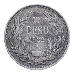 reverse: CILE 1 PESO 1922 AG. 8,86 GR. BB