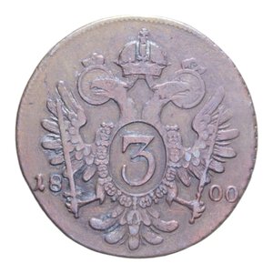 reverse: AUSTRIA FRANCESCO II 3 KREUZER 1800 B CU. 8,58 GR. BB