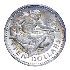 reverse: BARBADOS 10 DOLLARI 1974 AG. 37,9 GR. PROOF