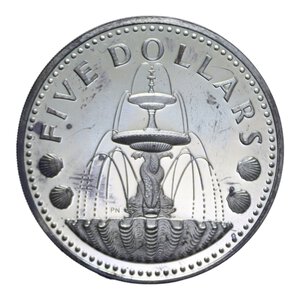 reverse: BARBADOS 5 DOLLARI 1974 AG. 31,1 GR. PROOF