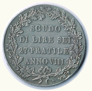 reverse: MILANO - Repubblica cisalpina - Scudo da 6 Lire.