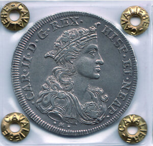 obverse: NAPOLI - Carlo II - 100 Grana