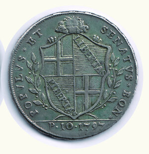 reverse: BOLOGNA - Governo Provvisorio - Scudo da 10 Paoli 1797.