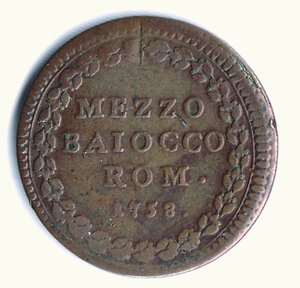 reverse: ROMA - Clemente XIII (1758-1769) - Mezzo Baiocco 1758.