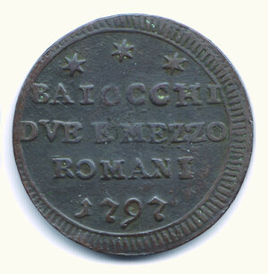reverse: ROMA - Pio VI - 2 Baiocchi e mezzo (san pietrino) 1797.