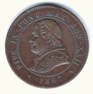 obverse: ROMA - Pio IX (1846-1878) - 4 Soldi (20 Cent) 1867 - A. XXII.