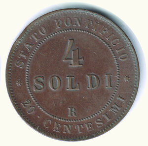 reverse: ROMA - Pio IX (1846-1878) - 4 Soldi (20 Cent) 1867 - A. XXII.