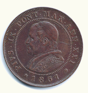 reverse: ROMA - Pio IX (1846-1878) - 2 Soldi 1866; R/ 10 Cent.