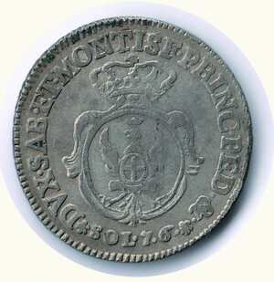 reverse: SAVOIA - Carlo Emanuele III (1730-1773) - 7,6 Soldi 1756 - Buona argentatura.